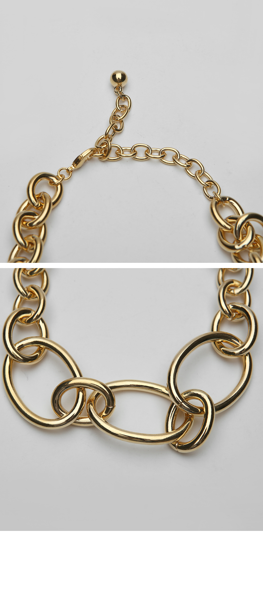 金属环扣龙虾扣项链